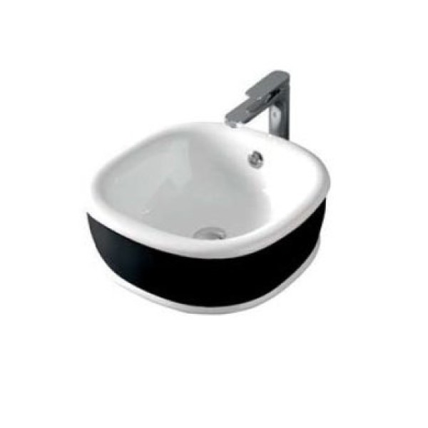 Керамическая раковина 45 см Artceram Azuley, white glossy/black bicolor (AZL001 01; 50)