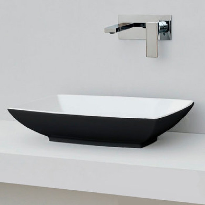 Керамическая раковина 60 см Artceram Jazz, white glossy/black bicolor (JZL002 01; 50)
