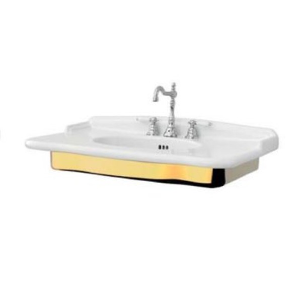 Керамическая раковина 92 см Artceram Hermitage, white glossy/gold bicolor (HEL005 01; 56)