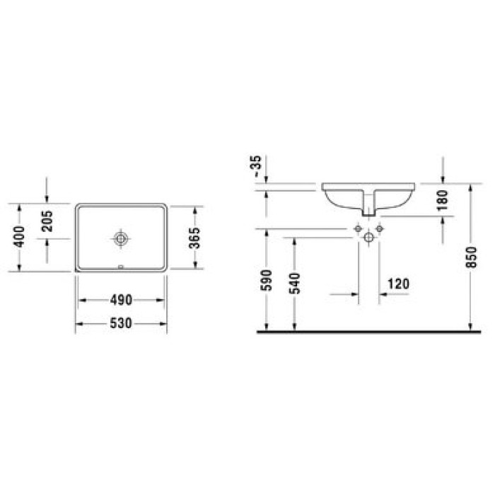 Плитка керамогранит Керамическая раковина 49 см Duravit Starck 3 0305490000 для пола