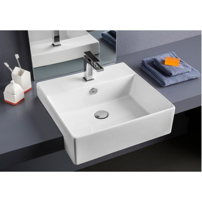 Керамическая раковина 50 см Artceram Quadro, white glossy (QUL004 01; 00)