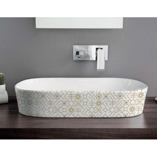Керамическая раковина 42 см Artceram Ghost, white glossy/el moro (GHL001 01; 90)