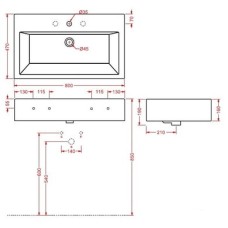 Керамическая раковина 80 см Artceram Fuori, white glossy (TFL026 01; 00)