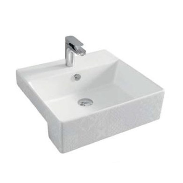 Керамическая раковина 50 см Artceram Quadro, white glossy/cementina (QUL004 01; 86)