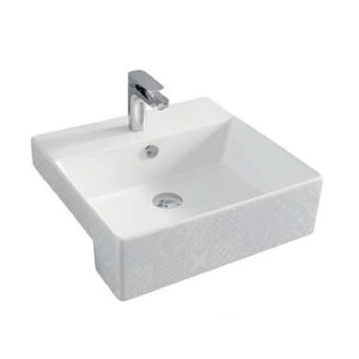 Керамическая раковина 50 см Artceram Quadro, white glossy/cementina (QUL004 01; 86)