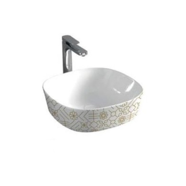 Керамическая раковина 42 см Artceram Ghost, white glossy/el moro (GHL001 01; 90)