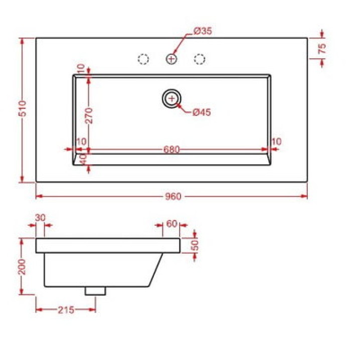 Керамическая раковина 96 см Artceram Gap, white glossy (GPL004 01; 00)