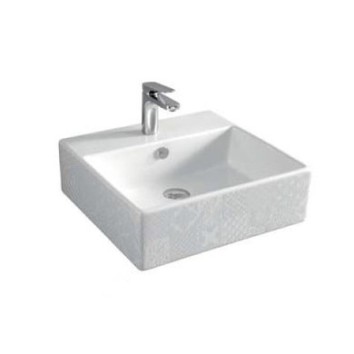 Керамическая раковина 50 см Artceram Quadro, white glossy/cementina (QUL002 01; 86)