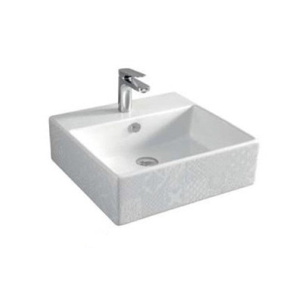 Керамическая раковина 50 см Artceram Quadro, white glossy/cementina (QUL002 01; 86)