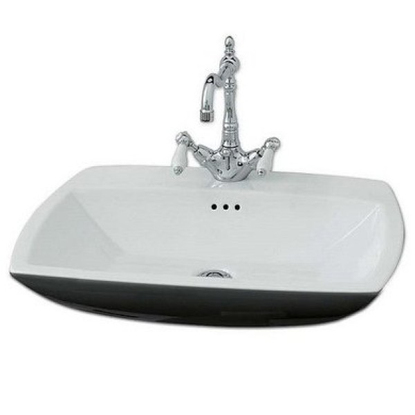 Керамическая раковина 70 см Artceram Jazz, white glossy/black bicolor (JZL004 01; 50)