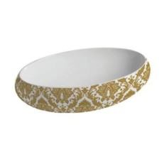 Керамическая раковина 60 см Artceram Tao, white glossy/gold damasco (TOL002 01; 89)