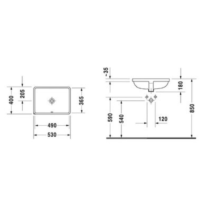 Плитка керамогранит Керамическая раковина 49 см Duravit ME by Starck 0305490022 для пола