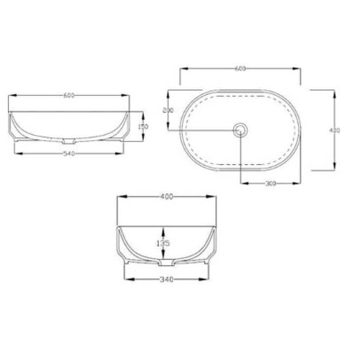 Керамическая раковина 60 см Artceram Gio Evolution, black glossy (GIL003 03; 00)