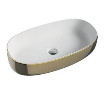 Керамическая раковина 68 см Artceram Cognac, white glossy/gold bicolor (COL005 01; 56)
