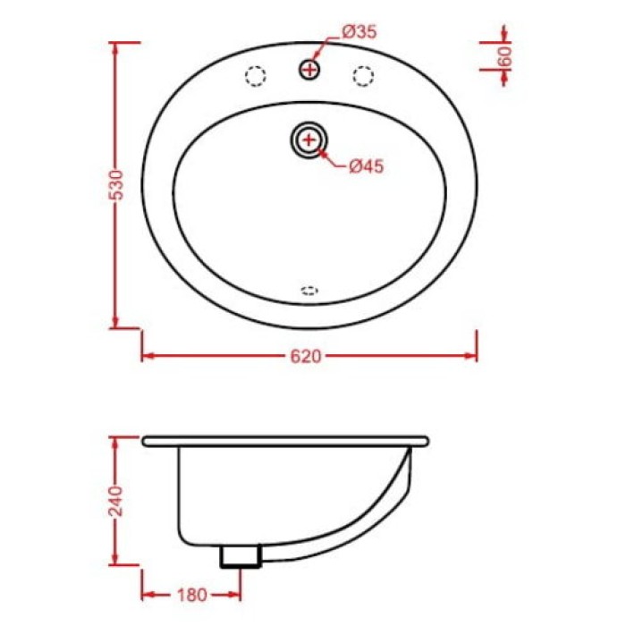 Керамическая раковина 62 см Artceram Minerva, white glossy (MNL001 01; 00)