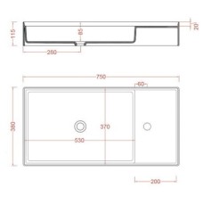 Керамическая раковина 75 см Artceram Scalino, white glossy (SCL004 01; 00)