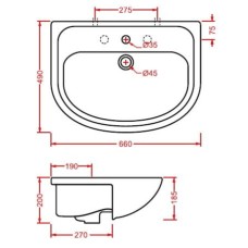 Керамическая раковина 66 см Artceram Apollo, white glossy (APL001 01; 00)