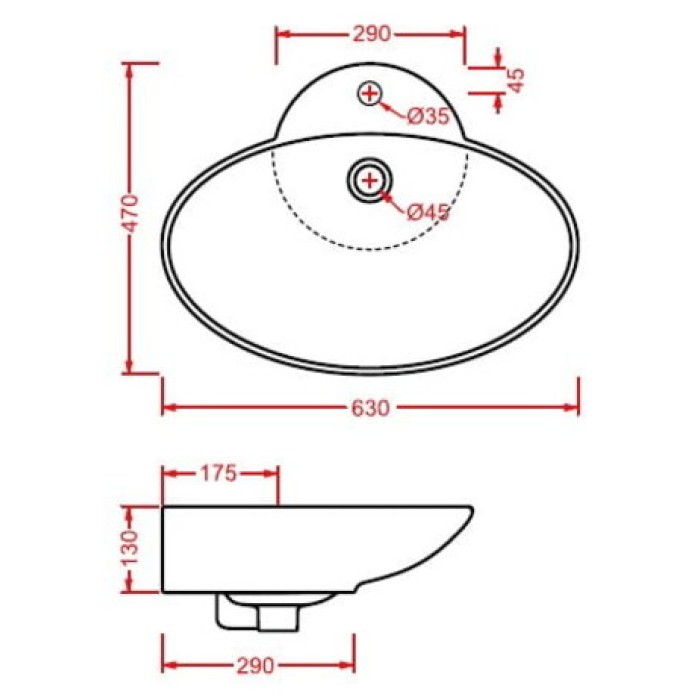 Керамическая раковина 63 см Artceram Fuori, white glossy (TFL004 01; 00)