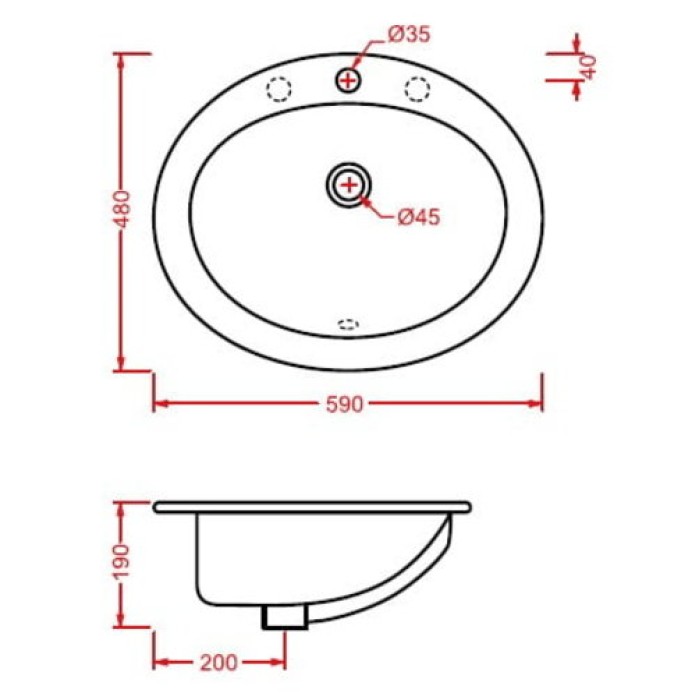 Керамическая раковина 59 см Artceram Eolo, white glossy (ELL001 01; 00)
