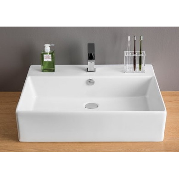 Керамическая раковина 65 см Artceram Quadro, white glossy (QUL003 01; 00)