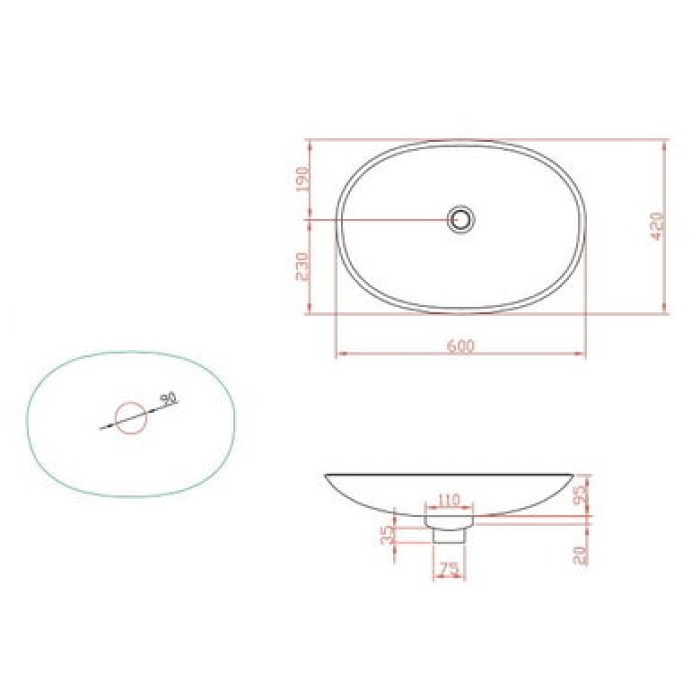 Керамическая раковина 60 см Artceram La Fontana, white glossy (LFL001 01; 00)