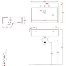 Керамическая раковина 65 см Artceram Quadro, white glossy (QUL003 01; 00)
