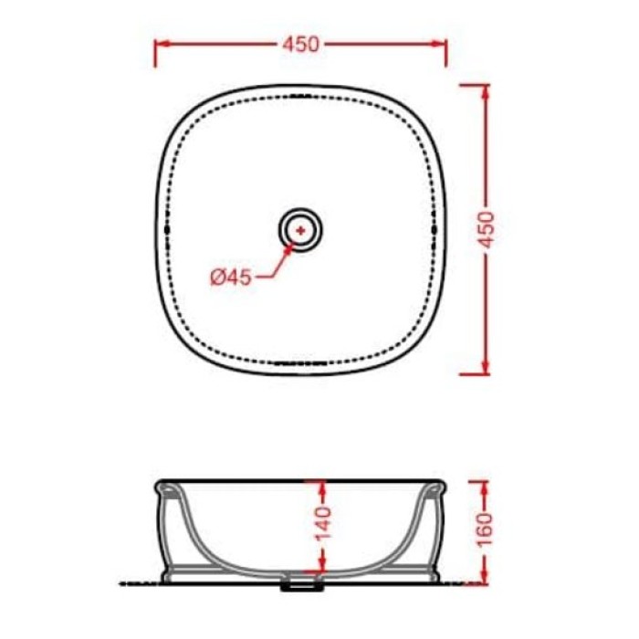 Керамическая раковина 45 см Artceram Azuley, black glossy (AZL001 03; 00)