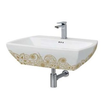 Керамическая раковина 70 см Artceram Jazz, white glossy/gold (JZL005 01; 15)