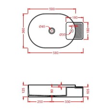 Керамическая раковина 58 см Artceram Cartesio (CAL001 01; 99)