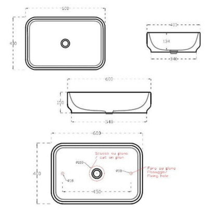 Керамическая раковина 60 см Artceram Gio Evolution, white glossy (GIL001 01; 00)