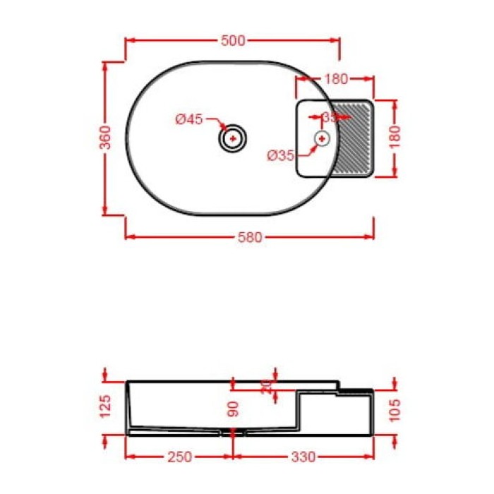 Керамическая раковина 58 см Artceram Cartesio (CAL001 01; 00)
