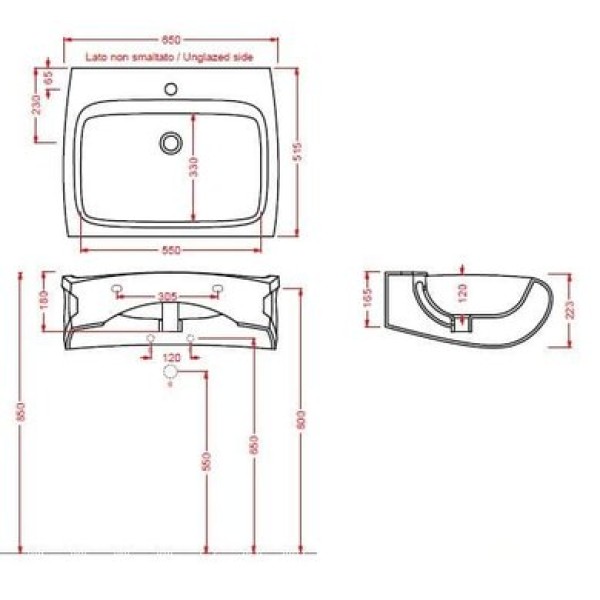 Керамическая раковина 65 см Artceram Hi-Line, white glossy (HIL004 01; 00)
