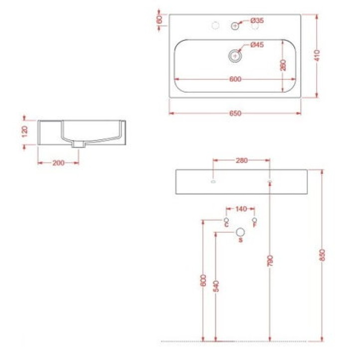 Керамическая раковина 65 см Artceram Block, white glossy (BKL001 01; 00)