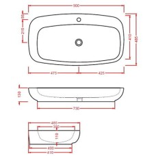 Керамическая раковина 90 см Artceram Dial, white glossy (DAL004 01; 00)