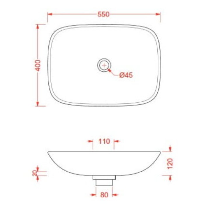 Керамическая раковина 55 см Artceram La Fontana, white glossy (LFL006 01; 00)