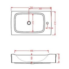 Керамическая раковина 70 см Artceram Hi-Line, white glossy/black bicolor (HIL003 01; 50)
