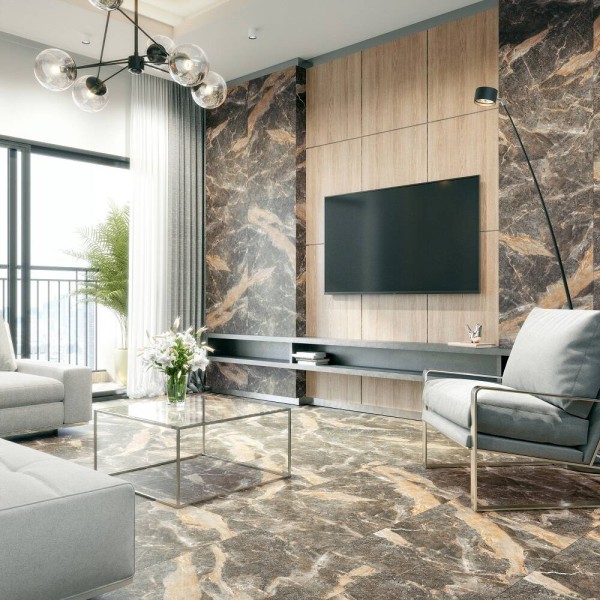 Керамограніт Інтеркерама Ardesia 34 032 Коричневий Темний 60x120 см