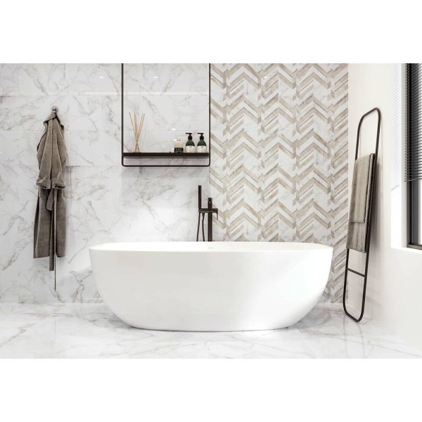 Плитка Golden Tile Marmo Bianco Chevron Білий G70151 30x60 см