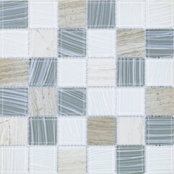 Мозаїка Mozaico De Lux S-Mos BMM0061-017A-4 Mix Stone+Glass Mosaic 30x30 см