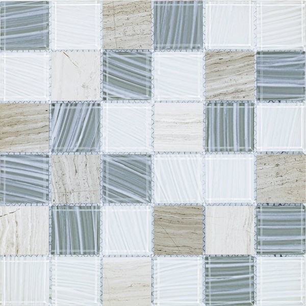 Мозаїка Mozaico De Lux S-Mos BMM0061-017A-4 Mix Stone+Glass Mosaic 30x30 см
