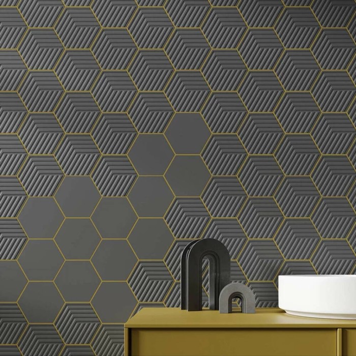 Керамограніт Argenta Ceramica Gallery Cube Dark Hex 14x16 см