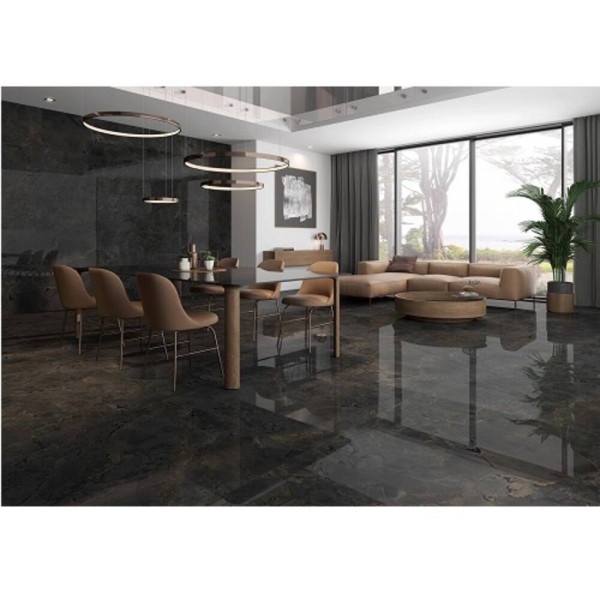 Керамограніт ITT Ceramic Jurassic Black Polished Lux Rect. 60x120 см