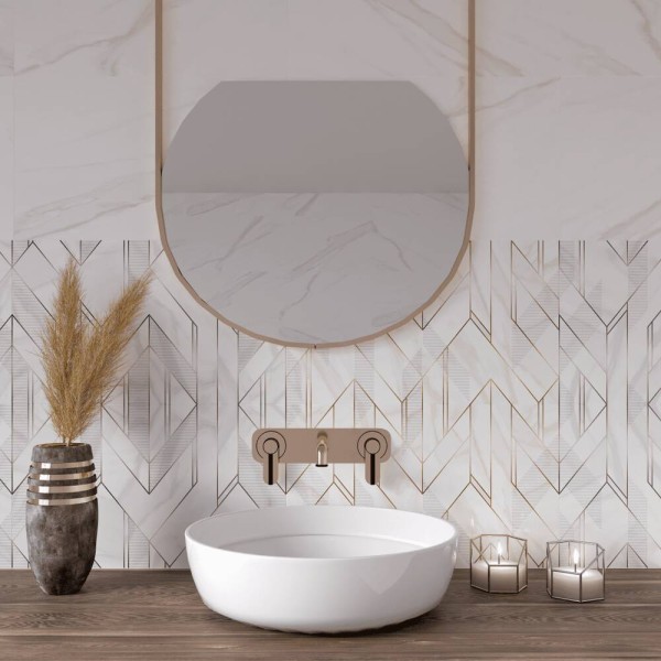 Плитка Ceramica Deseo N.Dc.Lengo White 33,3x55 см декор