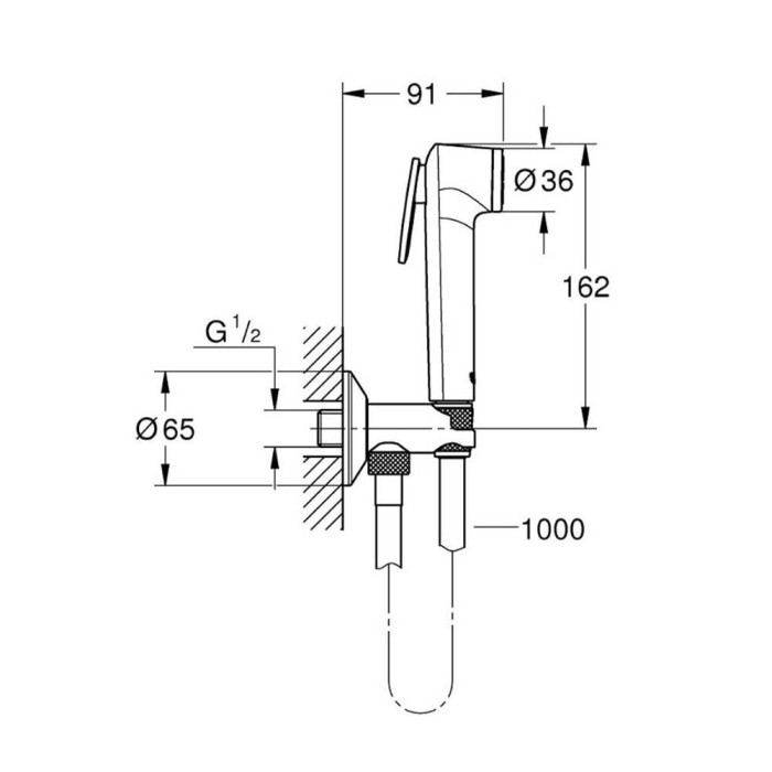 Гігієнічний душ Grohe Bau Flow UA12164600 зі змішувачем Гігієнічний душ Grohe Bau Flow UA12164600 зі змішувачем