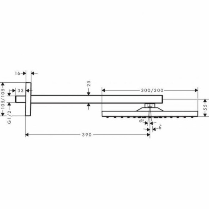 Верхній душ Hansgrohe Raindance E 300 Air 1jet 26238670