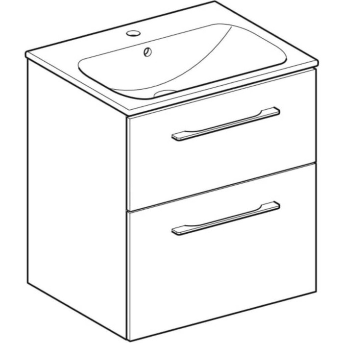 Тумба з раковиною Geberit Selnova Square 501.236.00.1 підвісна 60 см білий