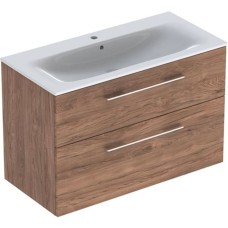 Тумба з раковиною Geberit Selnova Square 501.246.00.1 підвісна 100 см горіх темний