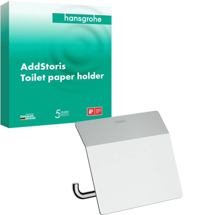 Тримач для туалетного паперу Hansgrohe AddStoris 41753000 з кришкою хром
