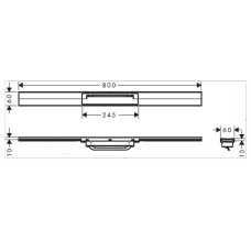 Решітка для душового каналу Hansgrohe RainDrain Flex Hansgrohe 56044800 нержавіюча сталь 800 мм