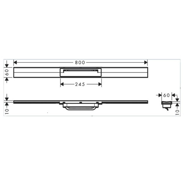 Решітка для душового каналу Hansgrohe RainDrain Flex Hansgrohe 56044800 нержавіюча сталь 800 мм